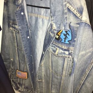 Ring of Fire embroidered Denim Jacket